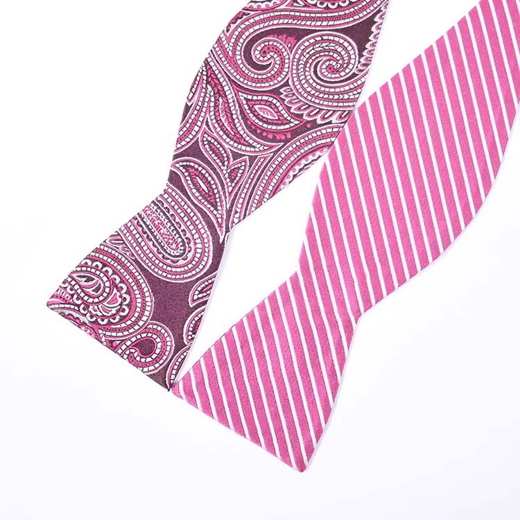 100% Pure Silk Paisley Double sides Self-Tied Bowtie