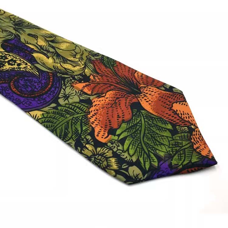 Atrovirens Flower Digital Printed Necktie 01