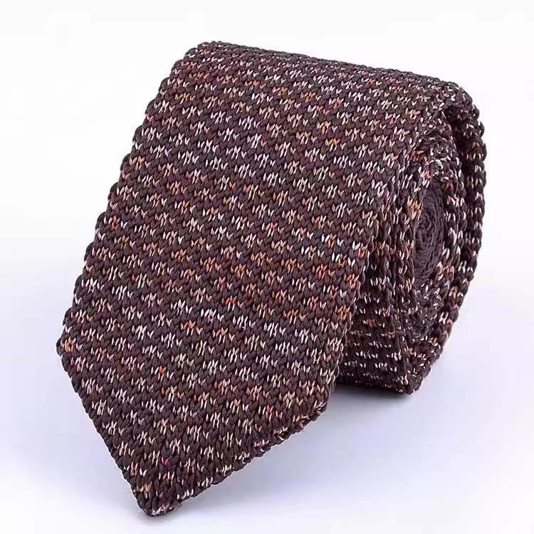 Brown and Orange Knitted Necktie