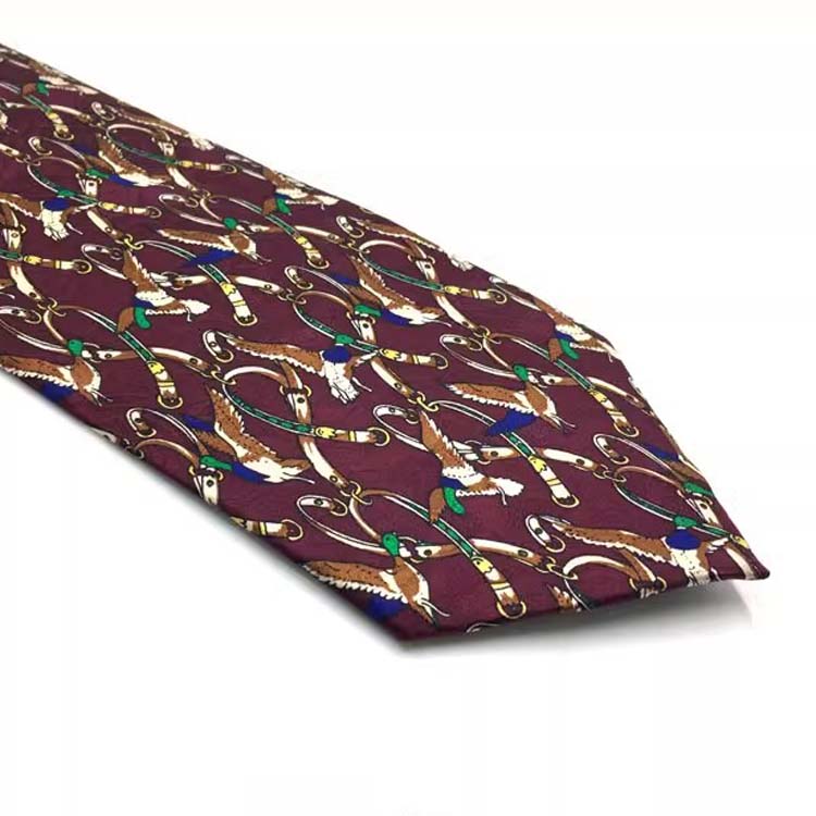 Deepwine Silk Printed Tie 01