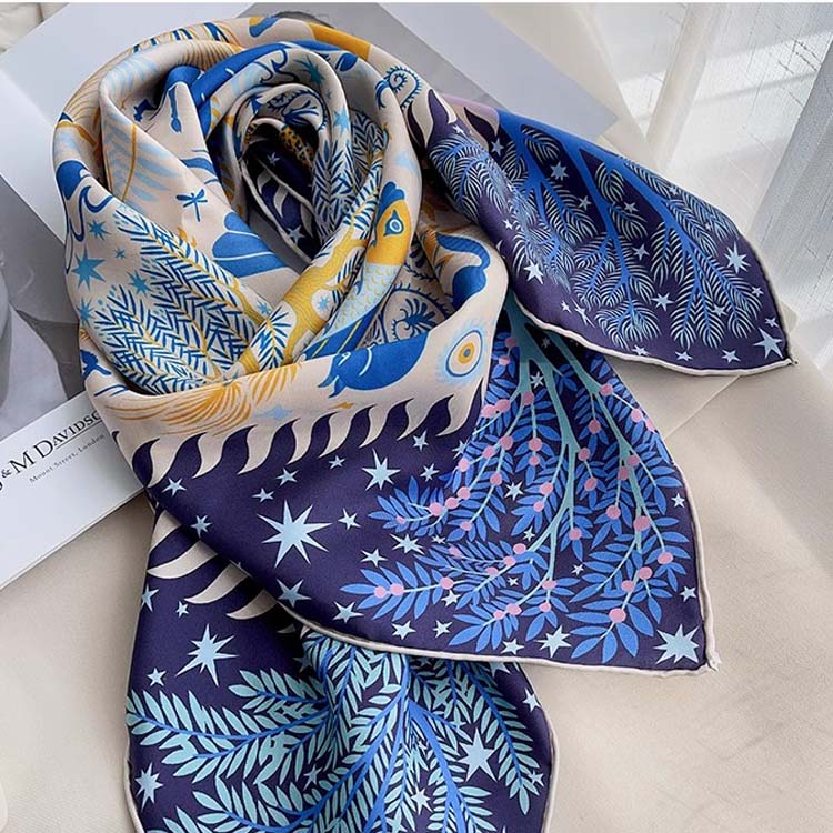 Handmade Silk Scarf 110x110cm