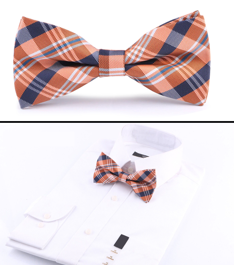 Orange Checked Bowtie